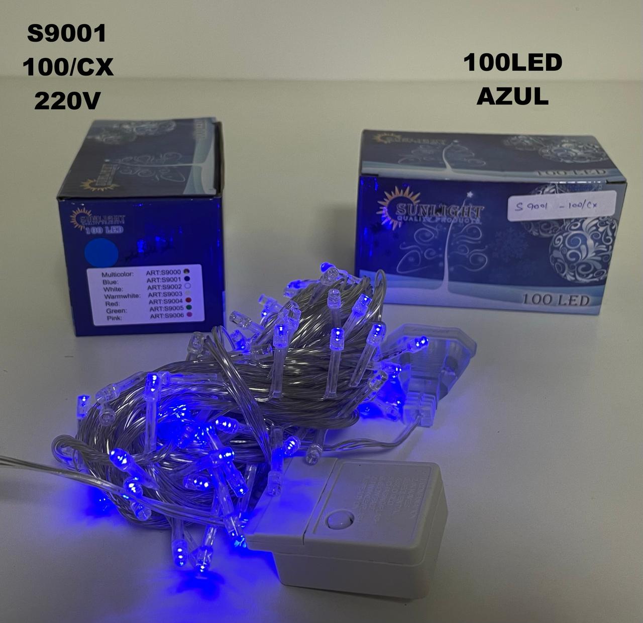 luz navideña led x100 azul