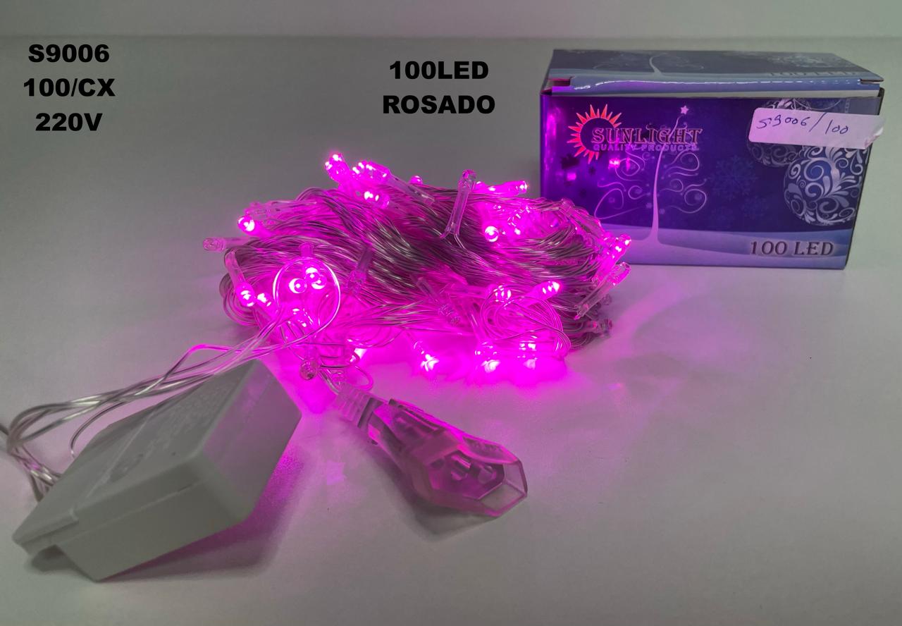 luz navideña led x100 rosa