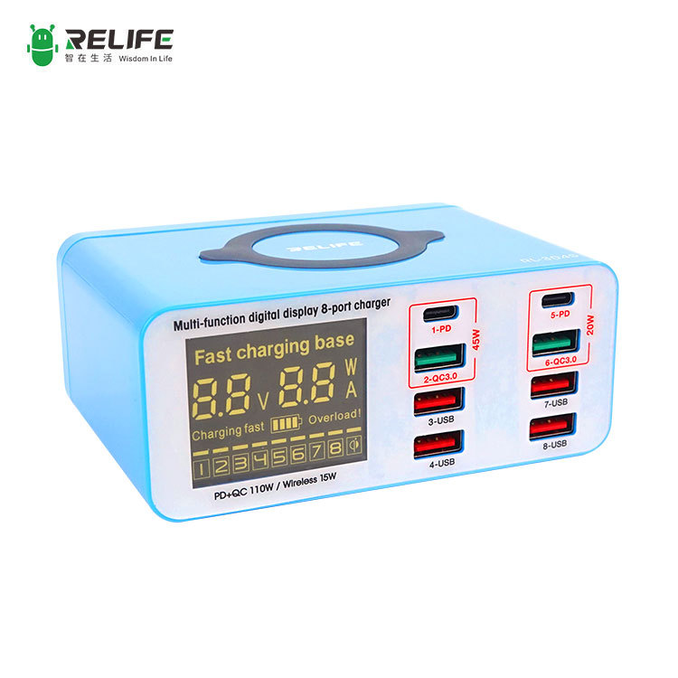 USB TESTER CARGER 6 PUERTOS  relife 304S