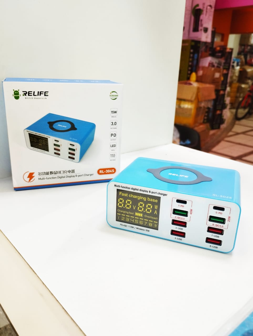 USB TESTER CARGER 6 PUERTOS  relife 304S