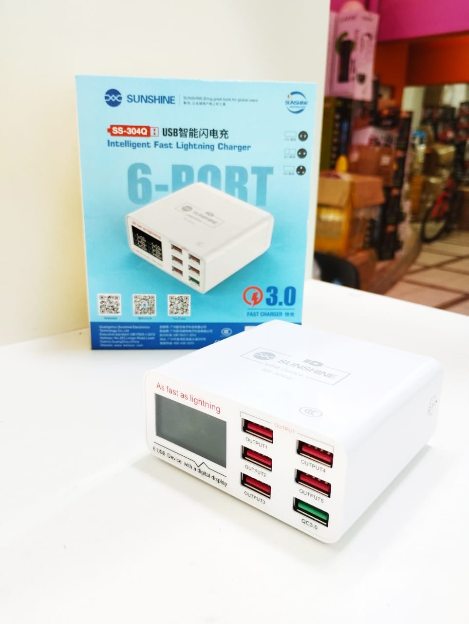 USB TESTER CARGER 6 PUERTOS sunshine 304q