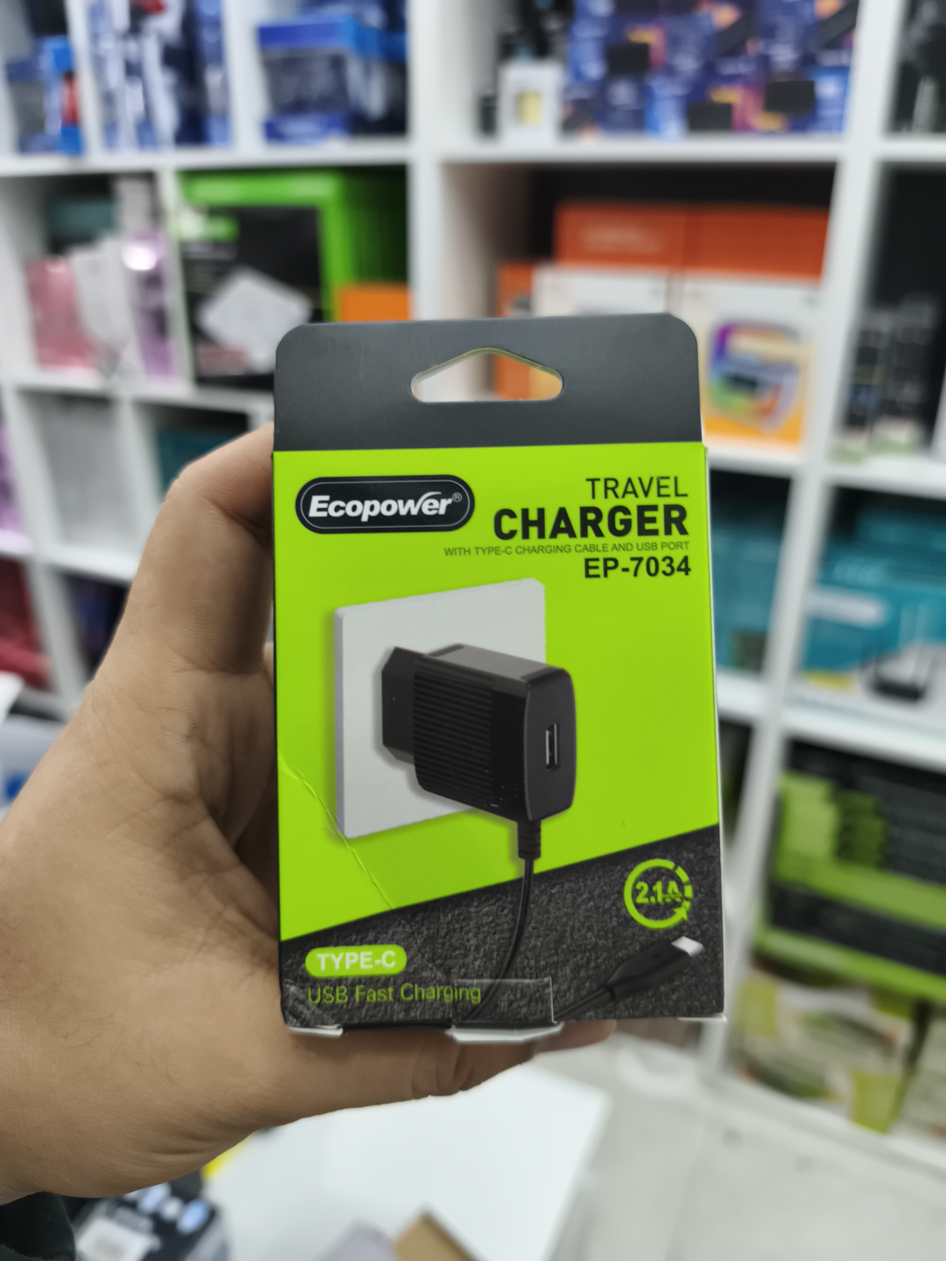 CARGADOR ECOPOWER 2.1 A TIPO C (7033 - 7034 -7053)