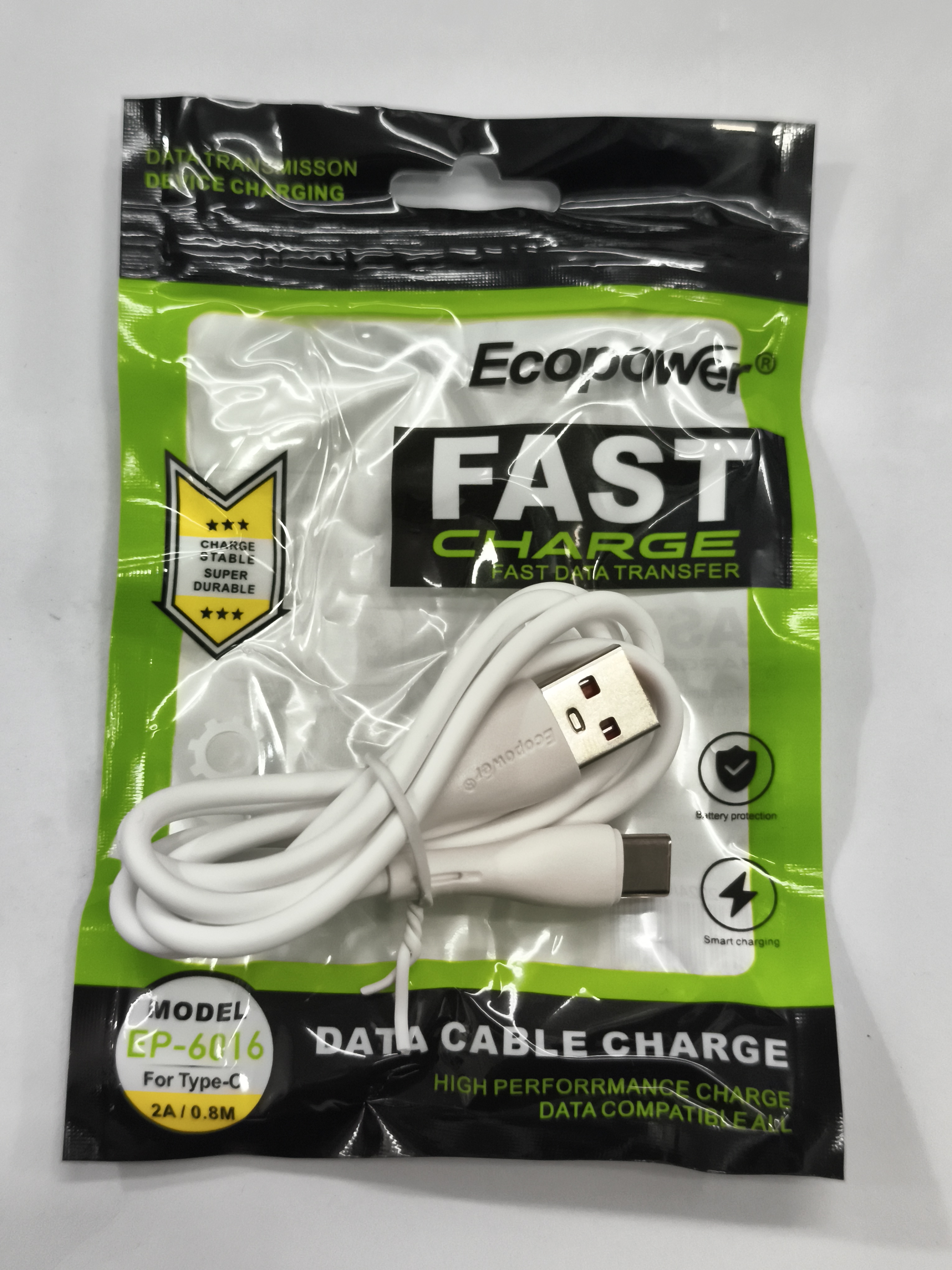 cable usb ecopower tipo c 2 amp. (6014-6016)