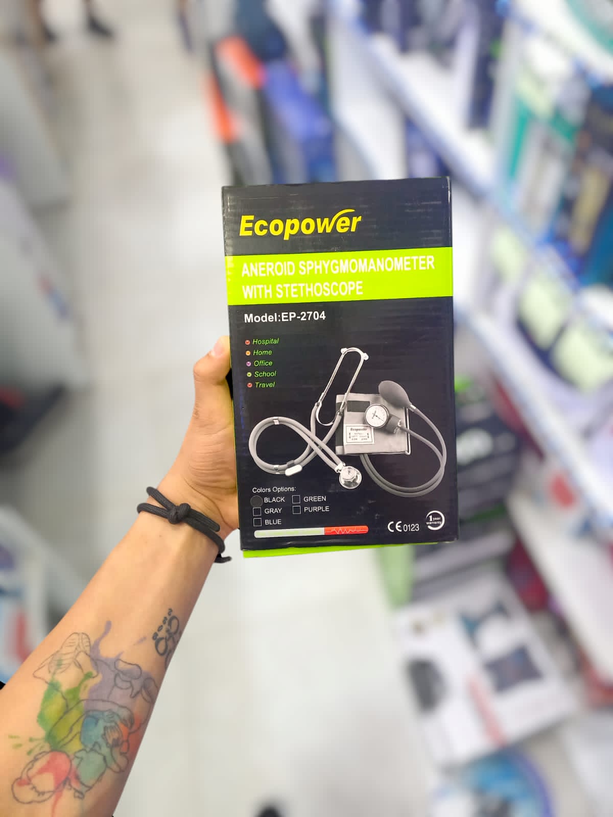 Medidor de presión ecopower ep-2704 para brazo con estetocopio - negro