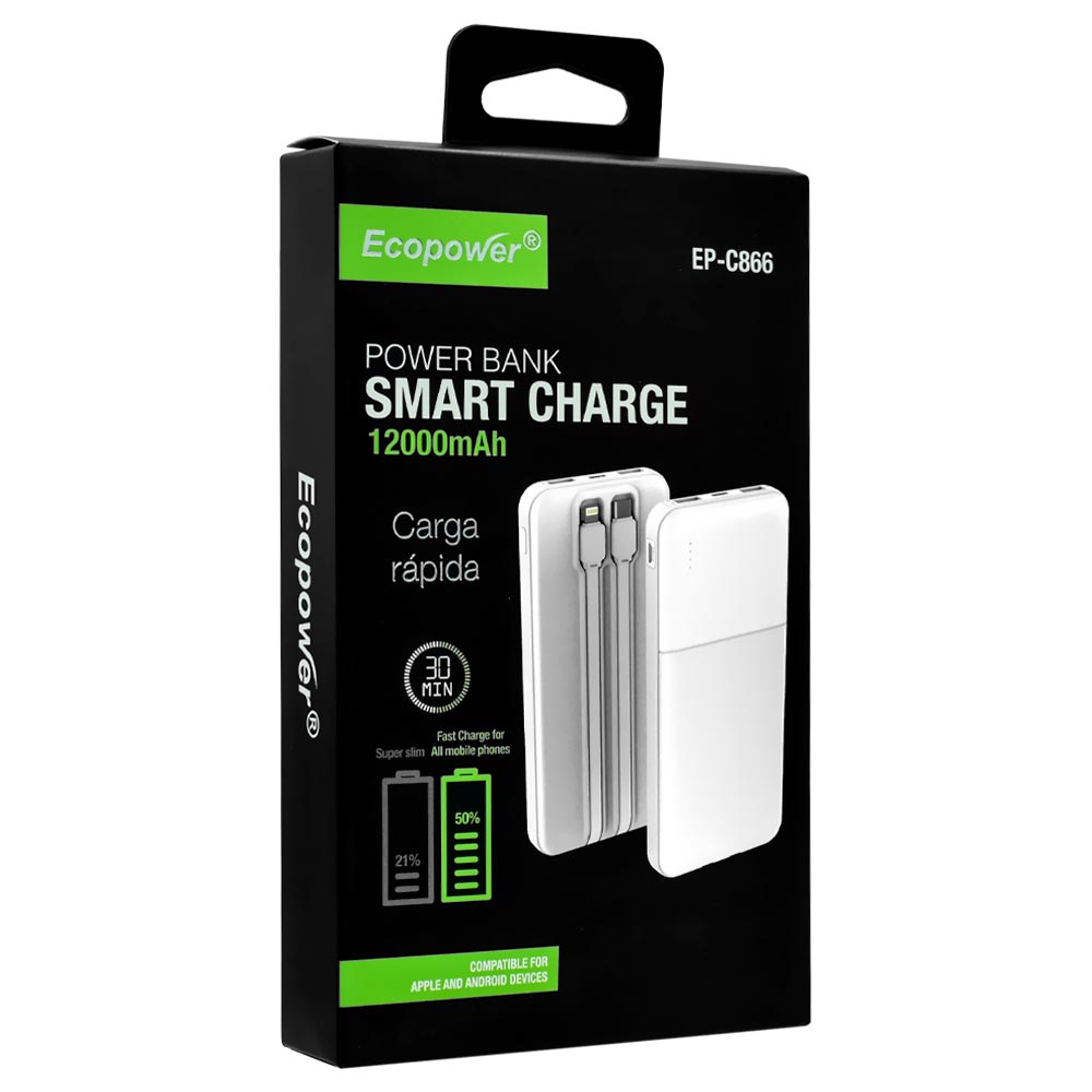 cargador portatil ECOPOWER 12000 mah C866