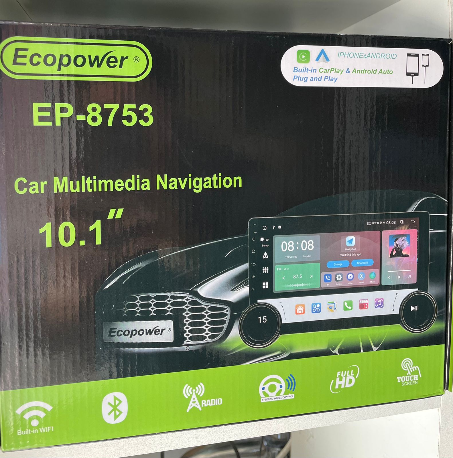 AUTO ESTÉREO MULTIMEDIA PARA AUTO 10.1 ECOPOWER EP 8753