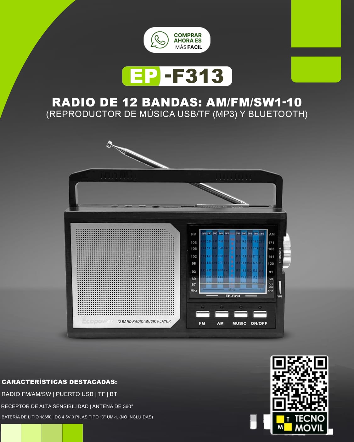 Radio Ecopower F313