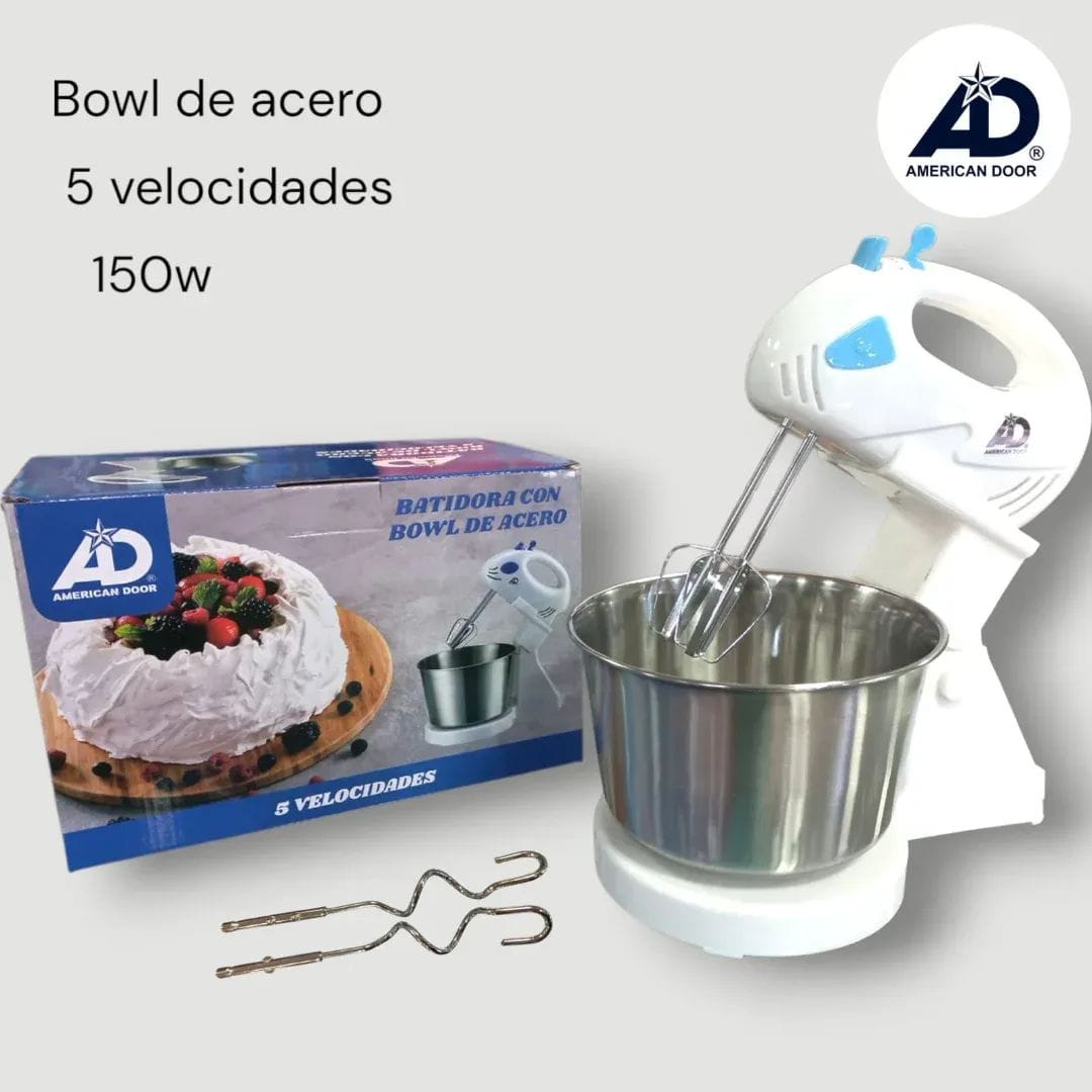 BATIDORA AMERICANDOOR 5 VELOCIDADES  (2 accesorios + bowl )