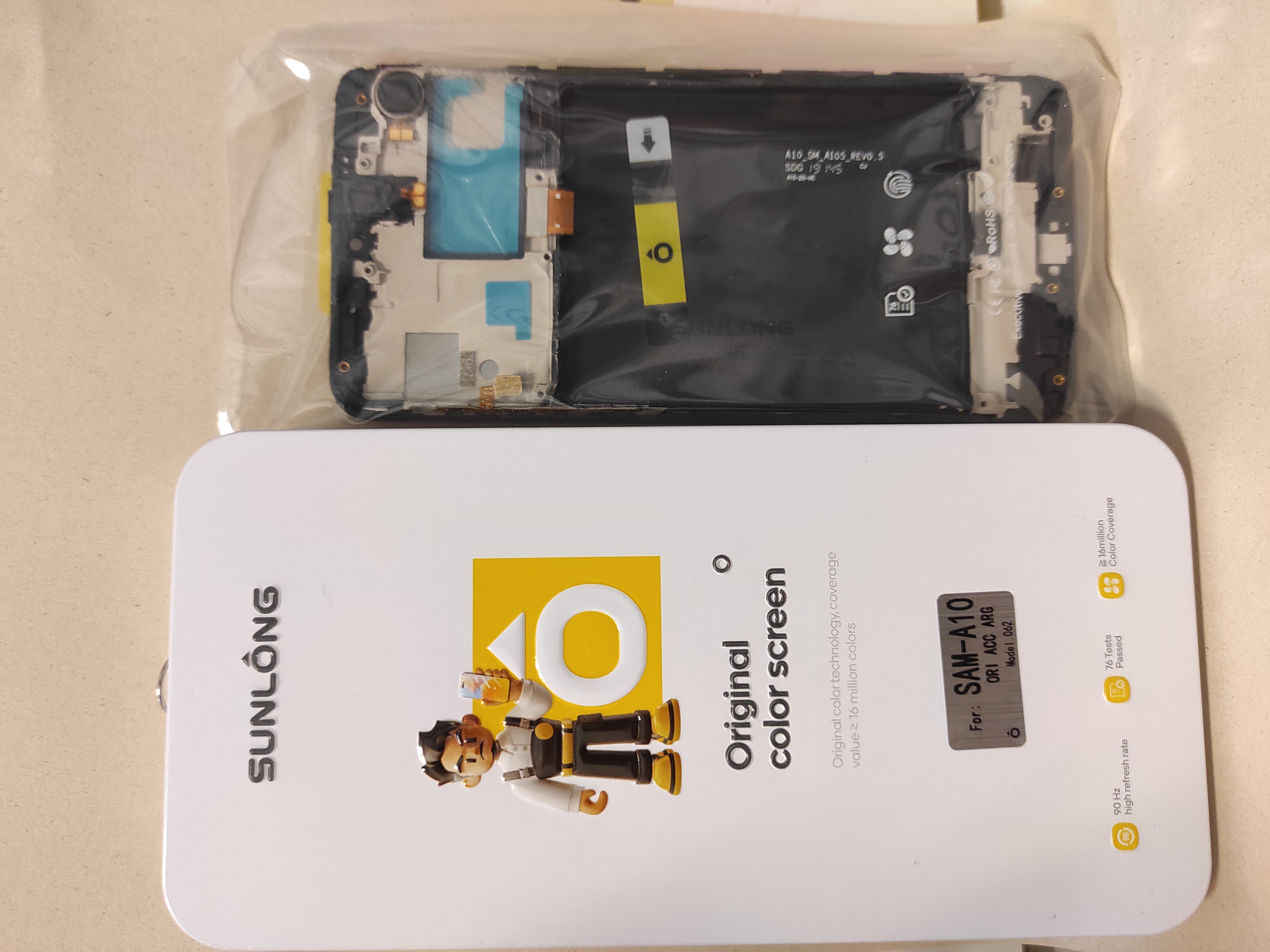 Modulo samsung a10/a105 original con marco sunlong