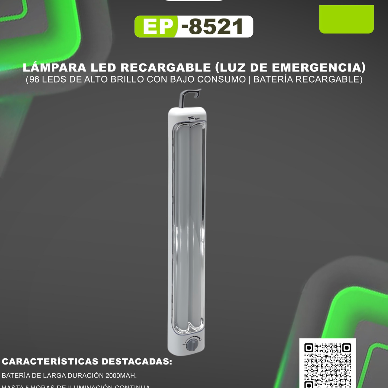 Luz de Emergencia EcoPOWER ( 8521  ) 96 LED