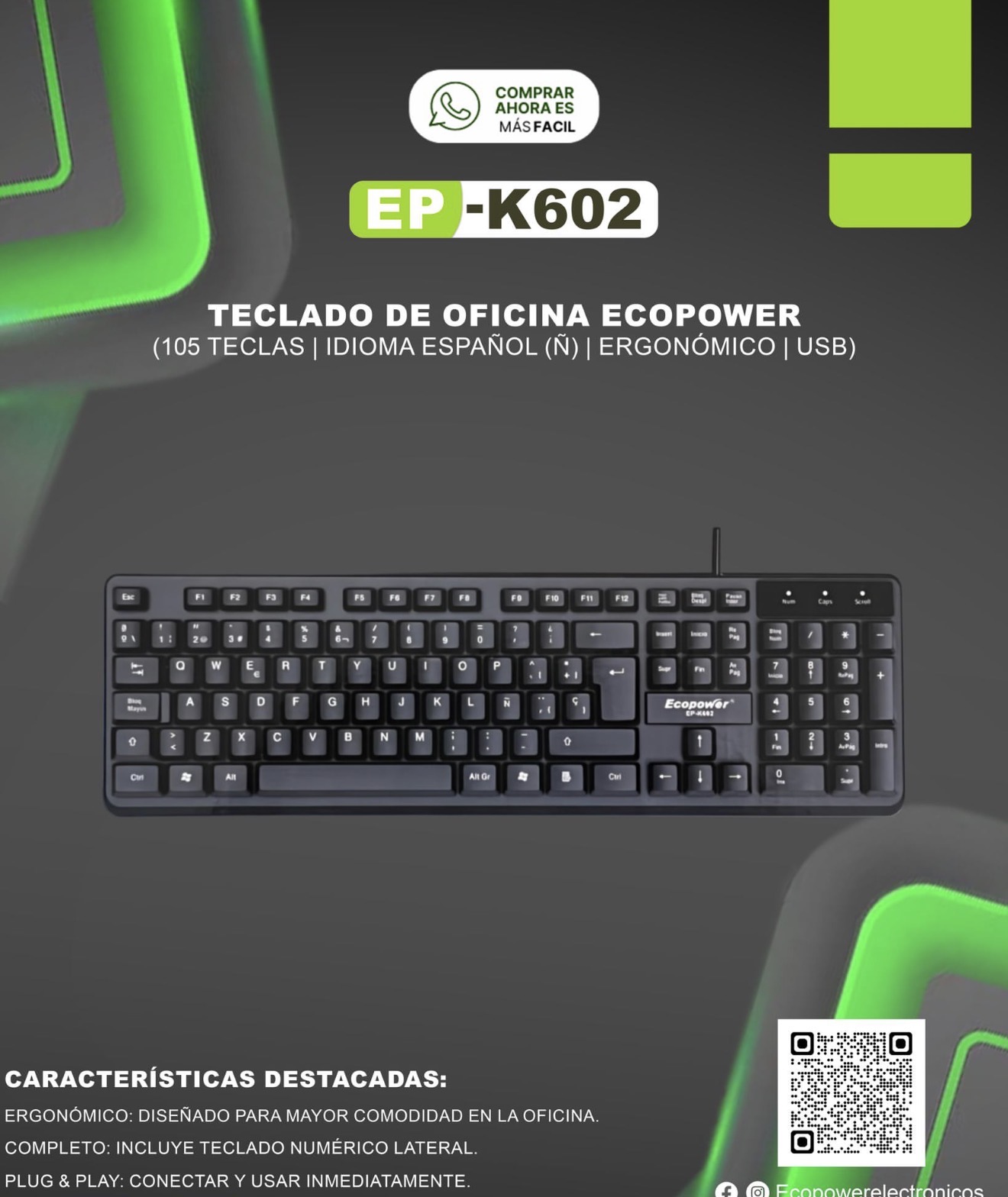 Teclado ecpower ep-k602