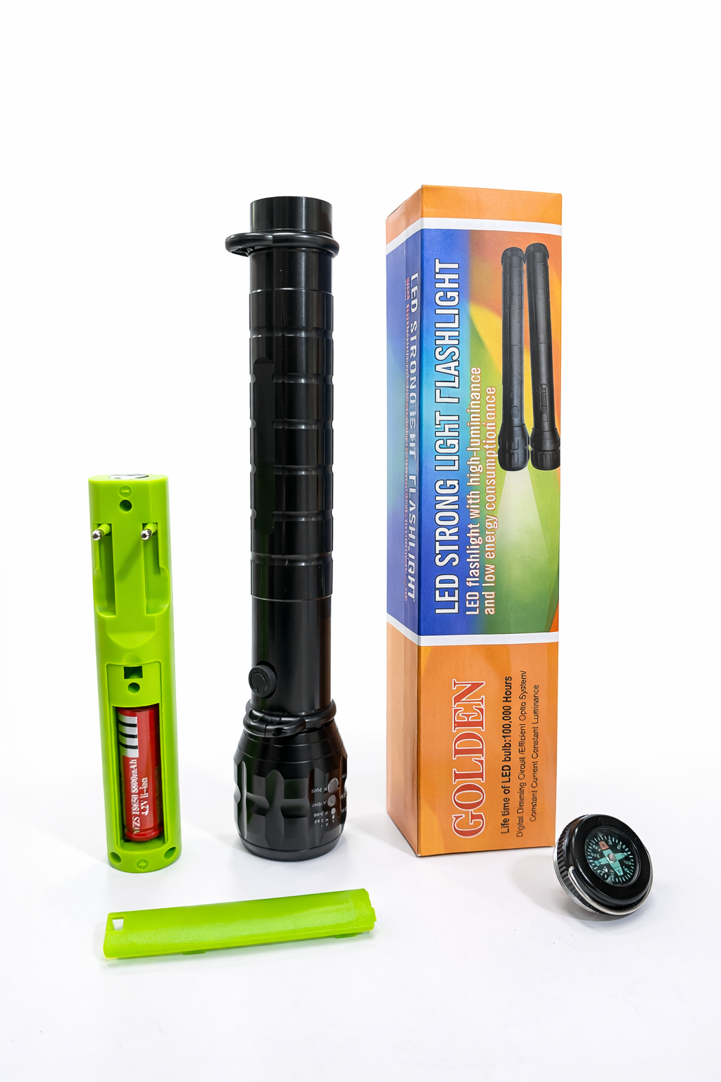 Linterna Con 3 Pilas Recargable (No Incluidas)