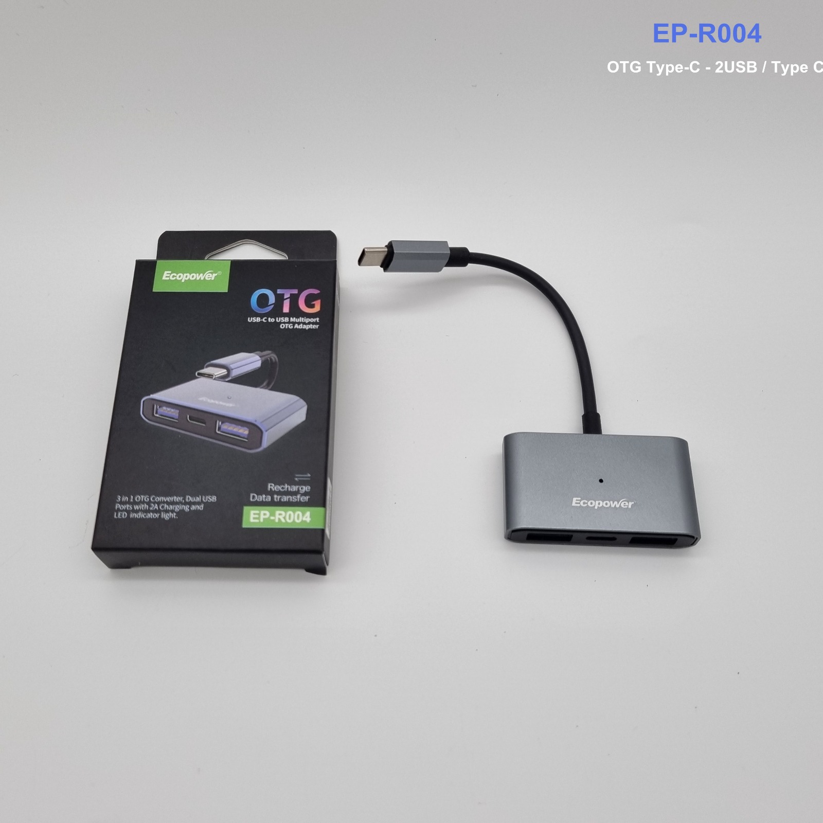 Cable Otg Ecopower Ep-R004 3 En 1 Usb-C / Usb-Usb