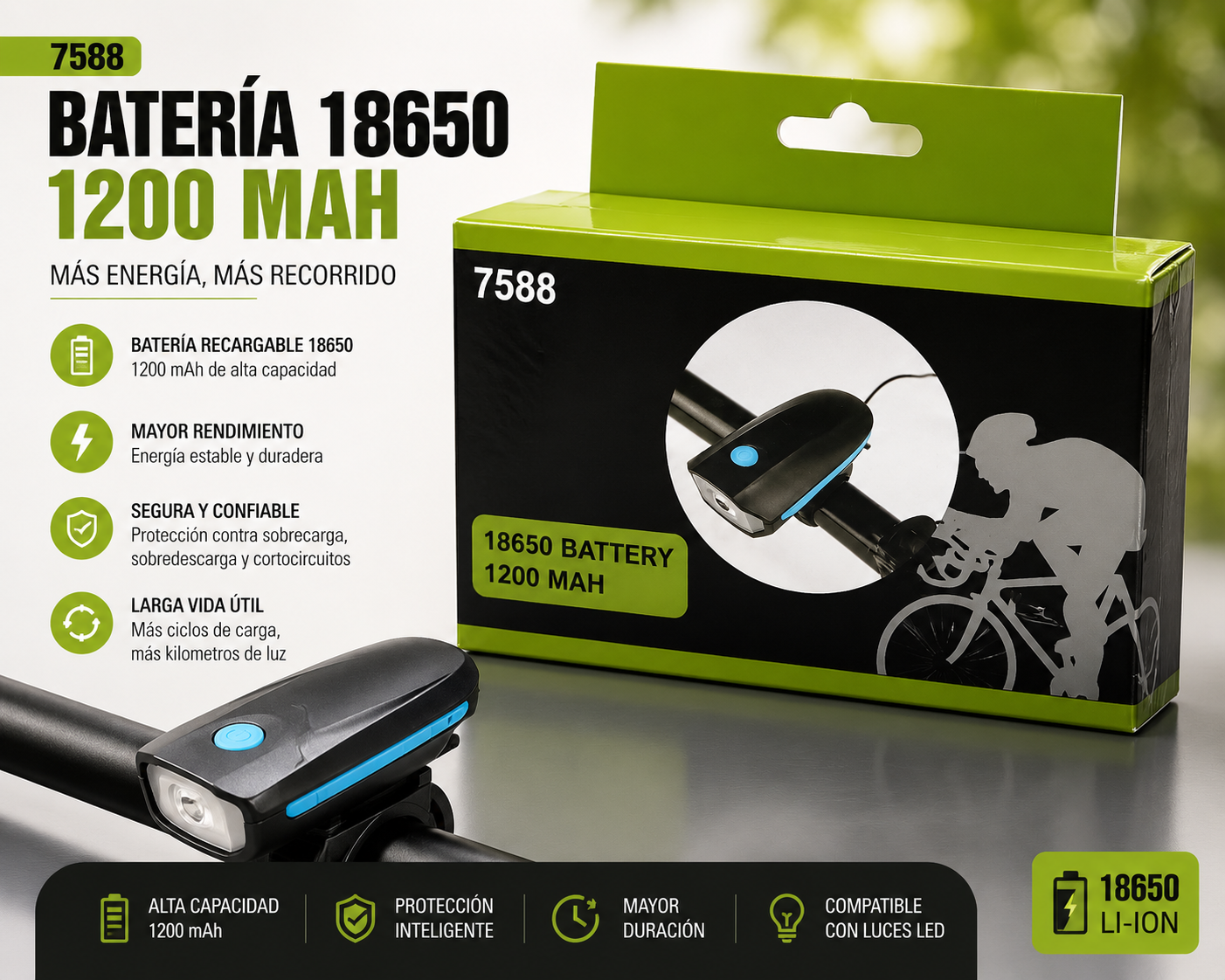 Linterna Para Bicicleta + bocina 7588