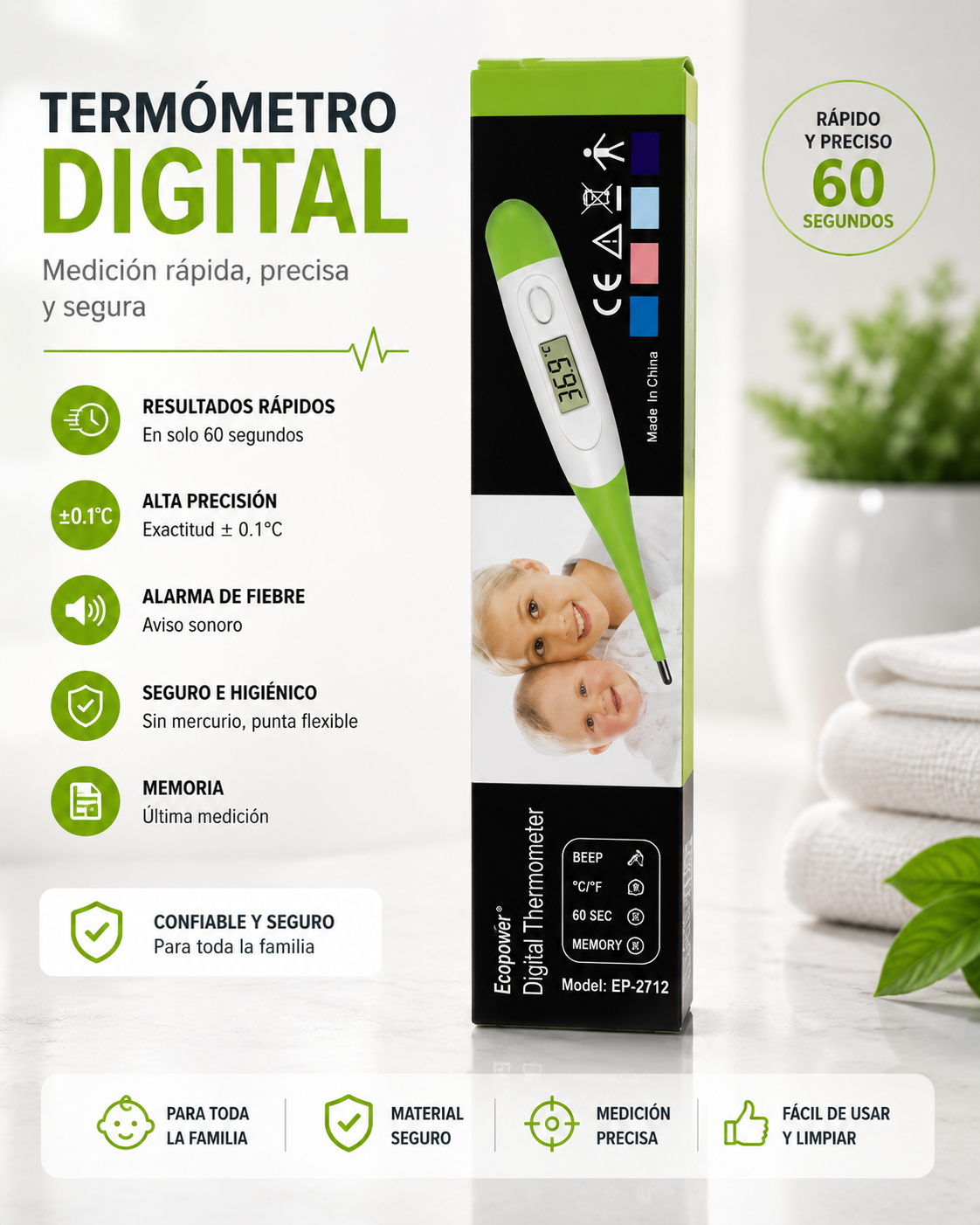 Termometro ecopower digital ep-2712