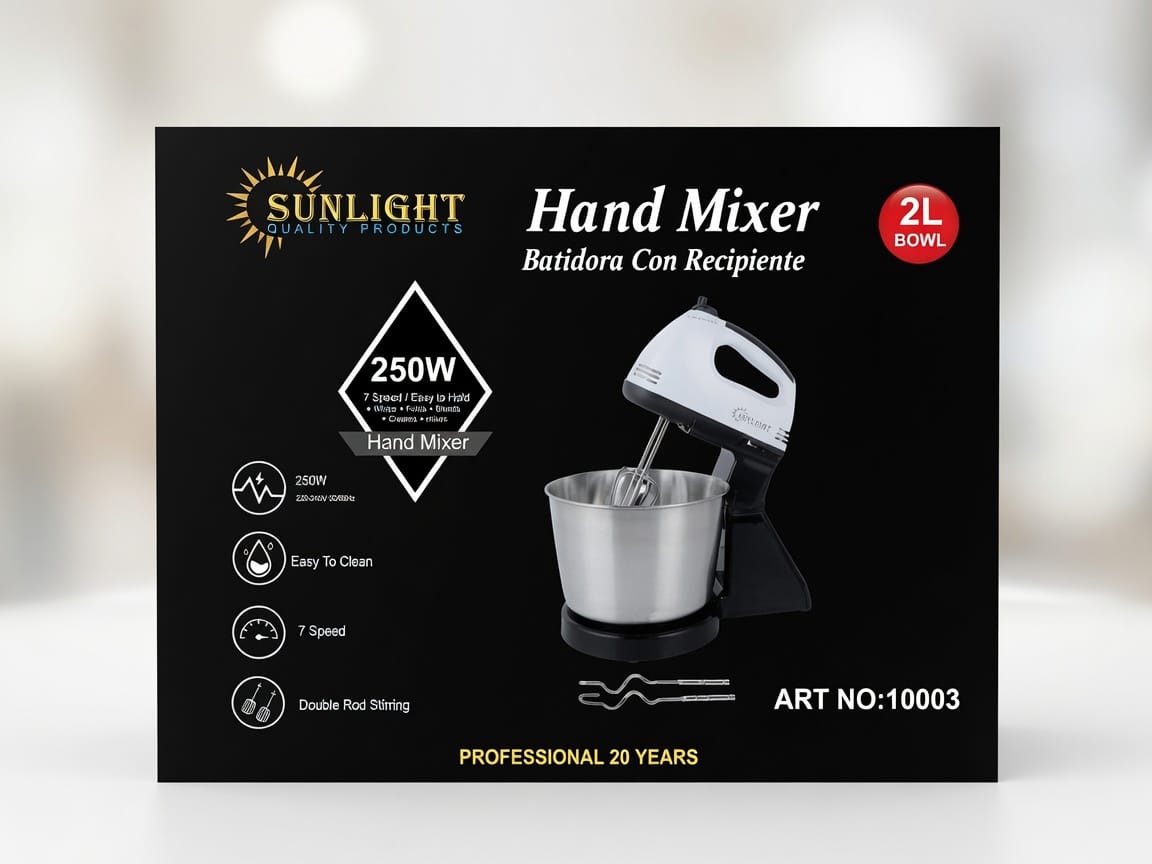 Batidora sunlight 7 velocidades  (2 accesorios + bowl )