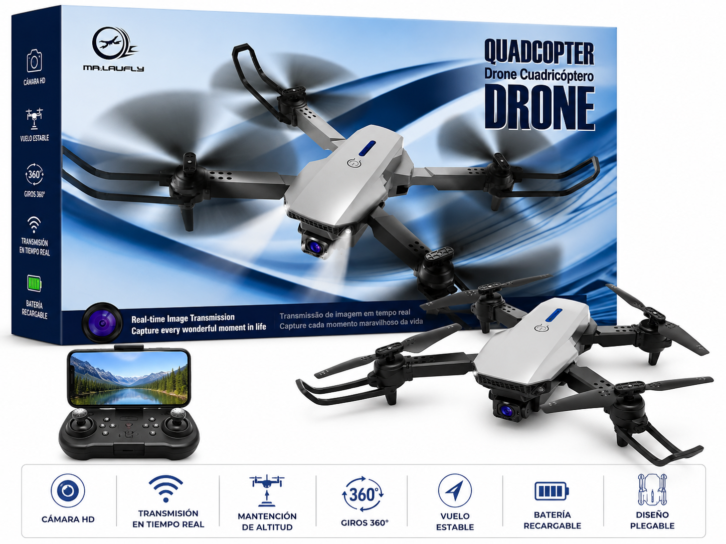 Drone con Camara azul (2691)