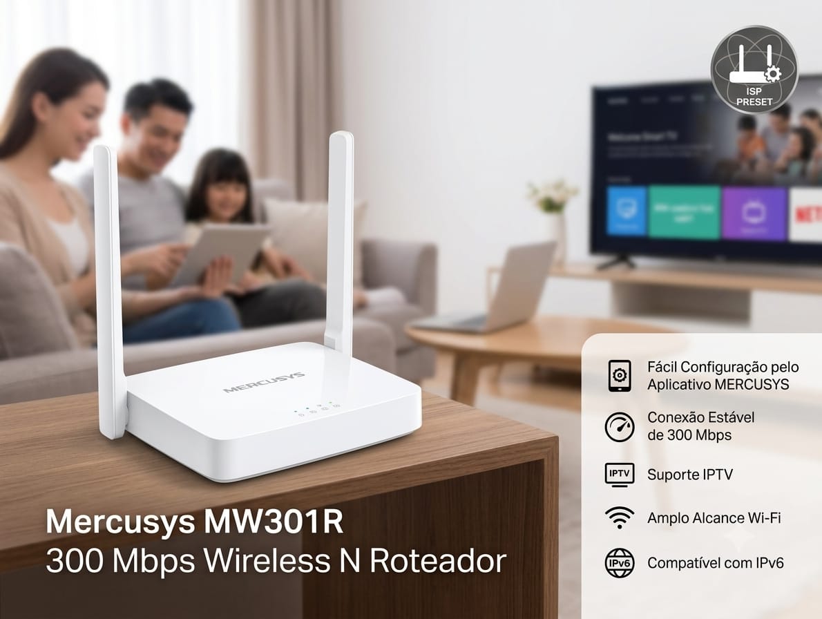 Router mercusys mw301r 2 antenas