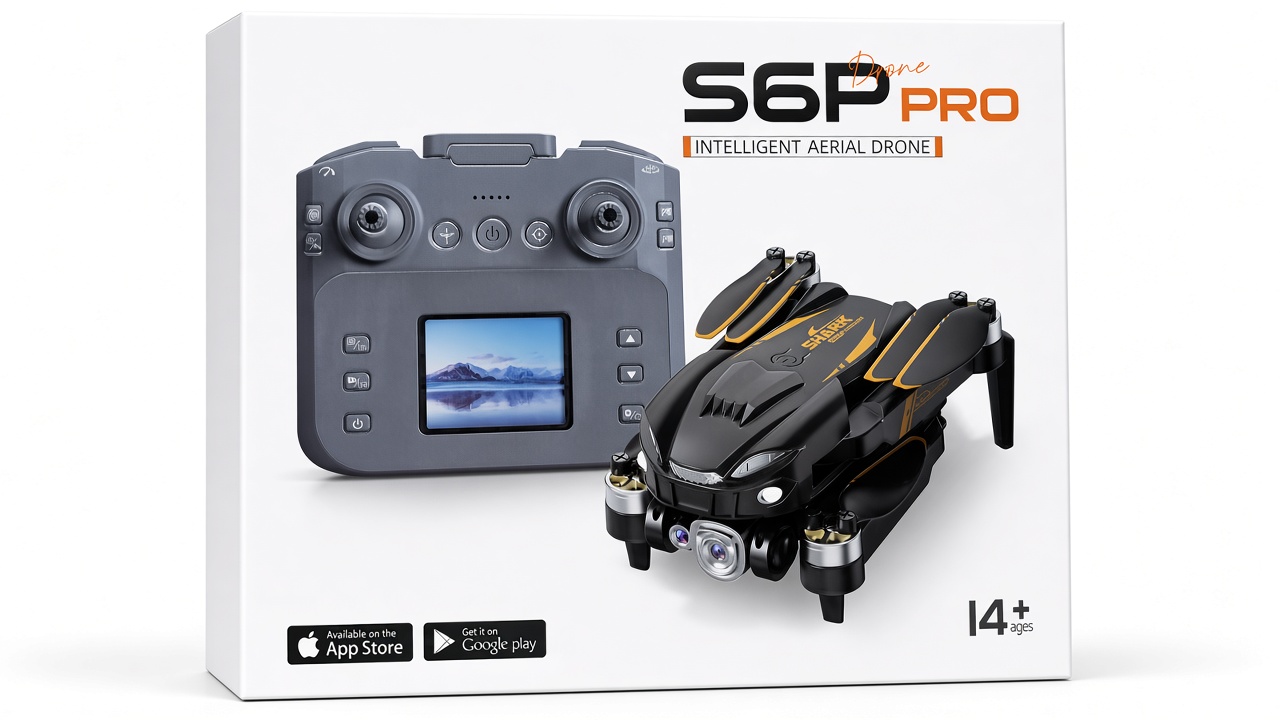 Drone Con Camara + Control Visual 4" (S6P Pro )