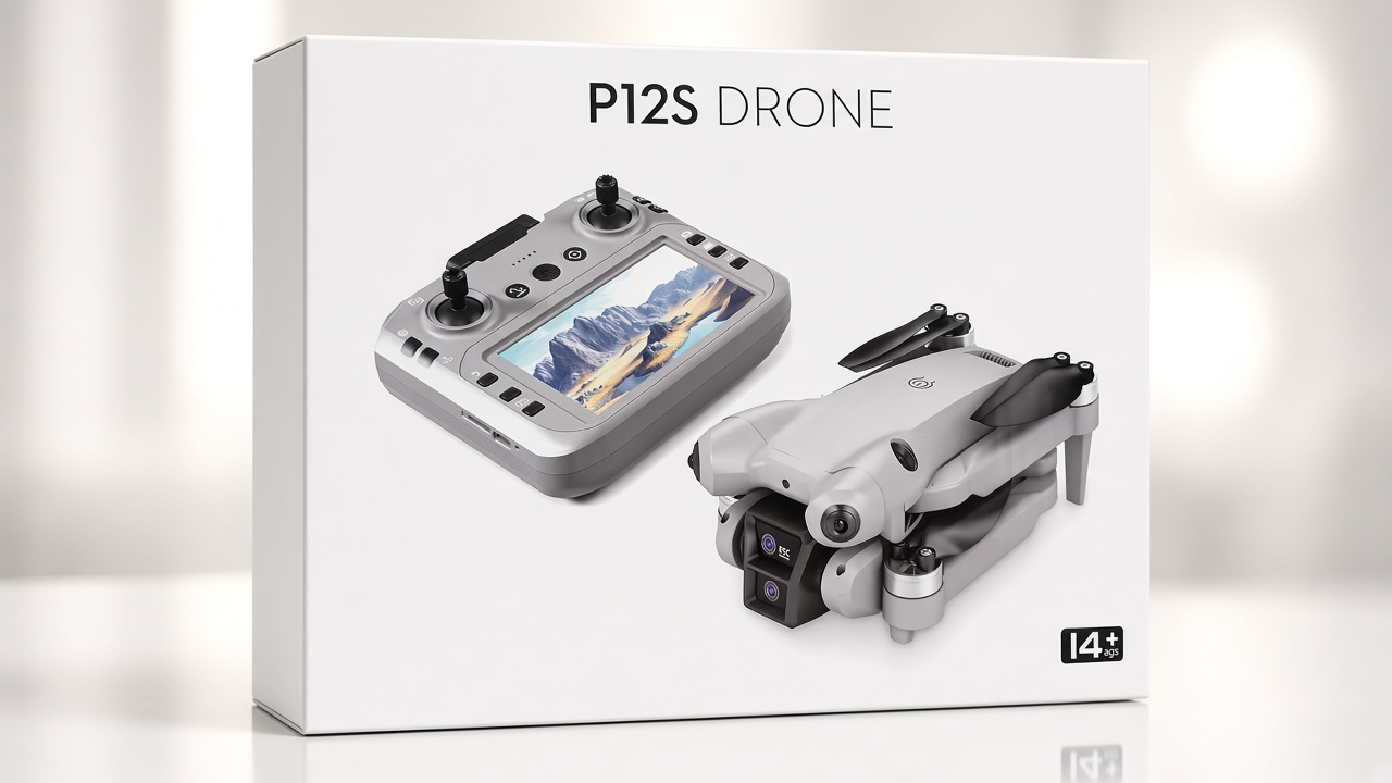 Drone Con Camara + Control Visual 7" ( P12 S  )