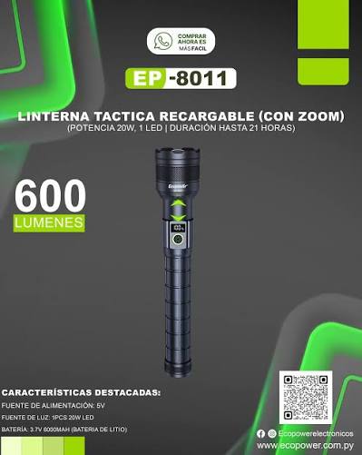 Linterna Potenciada Ecopower 8011