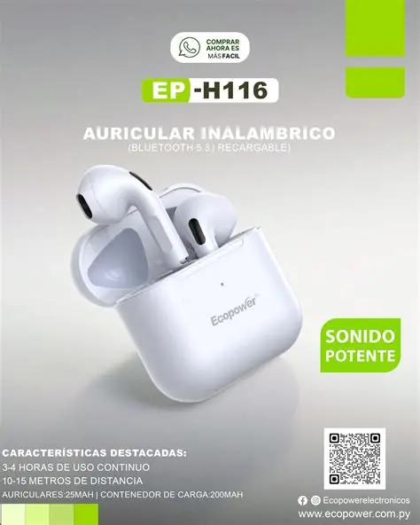 Auricular inalambrico ecopower h116