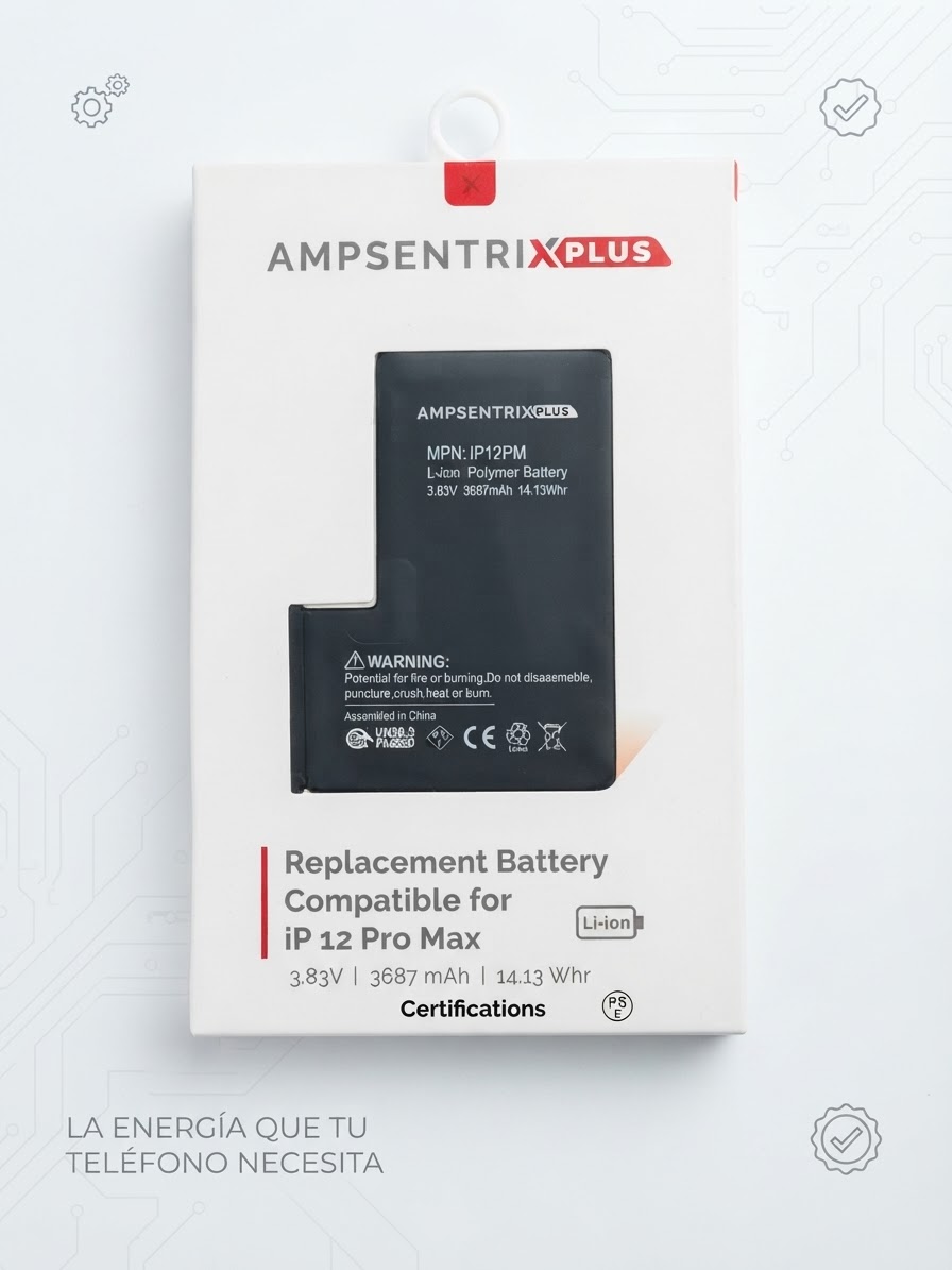 Bateria iphone 12 pro max ampsentrix plus 