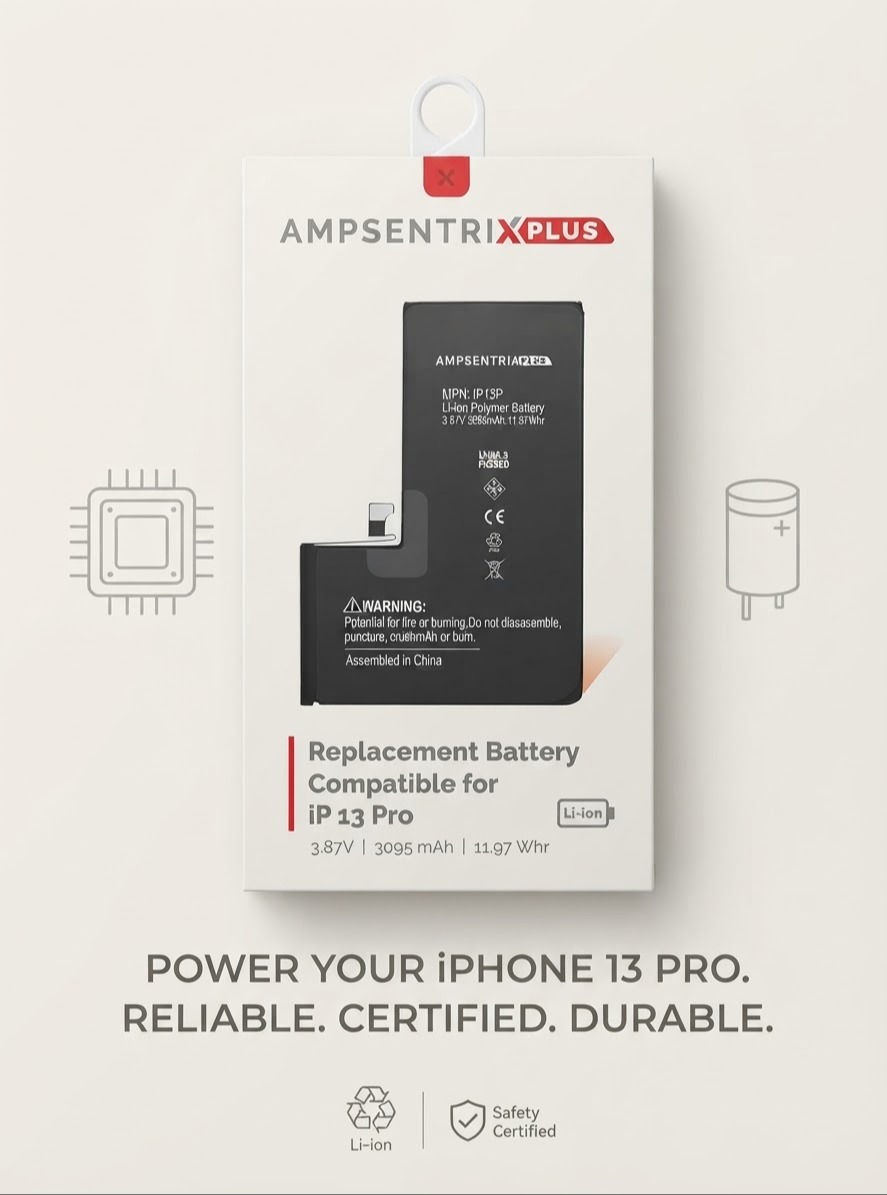 Bateria iphone 13 pro  ampsentrix plus 