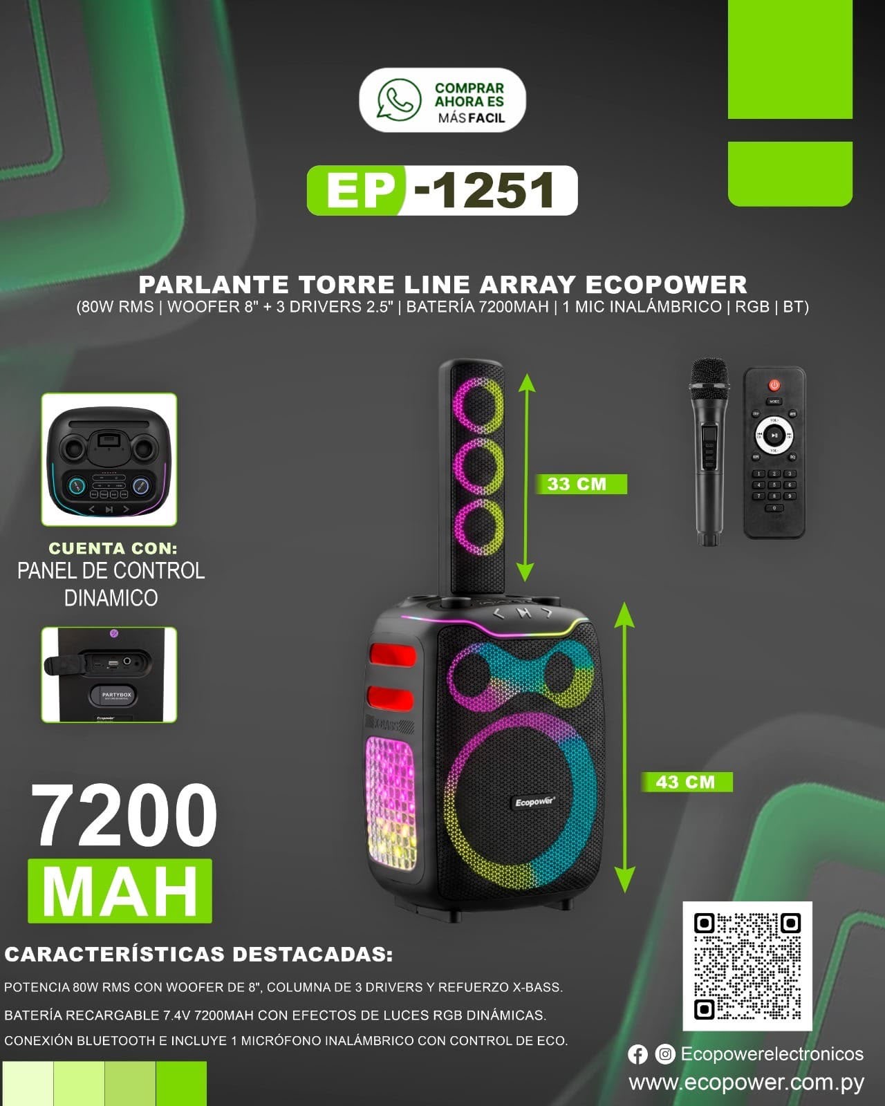Parlante Torre Ecopower ( ep 1251)
