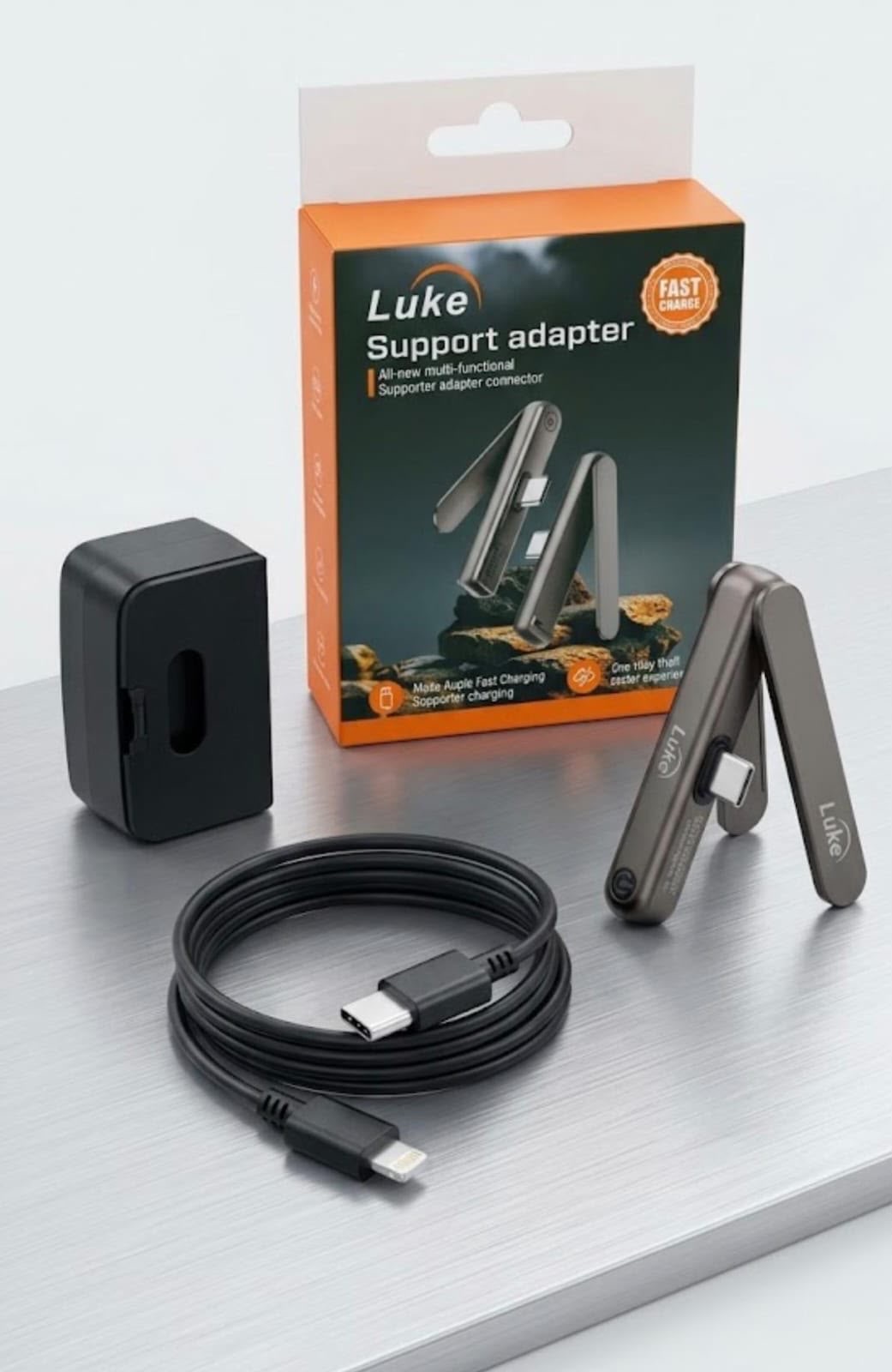 Cable usb 240w 1.5 m  usb c a usb c + soporte Luke